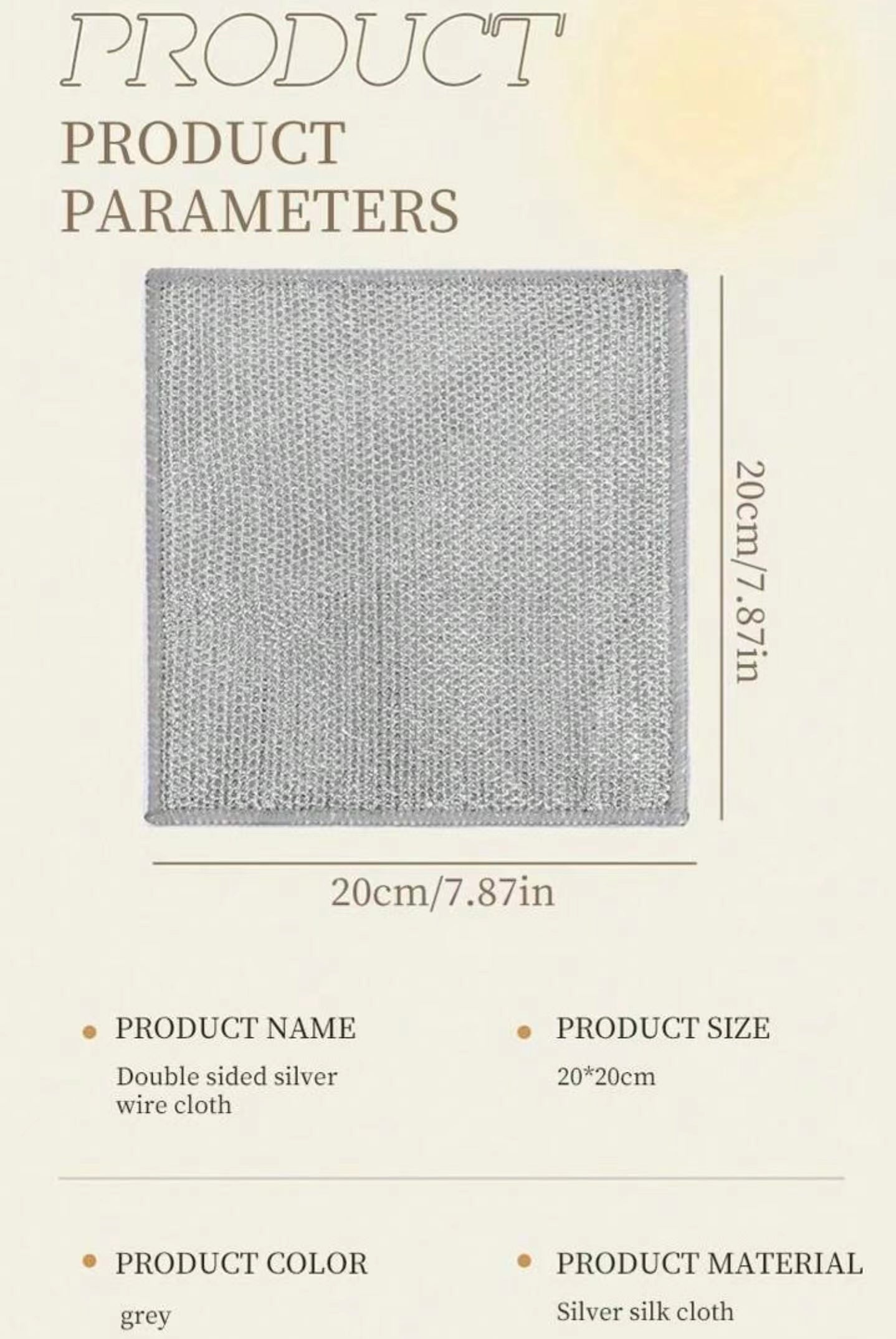 Steel Mesh Dishwashing Multipurpose Cloth (Double Sided)