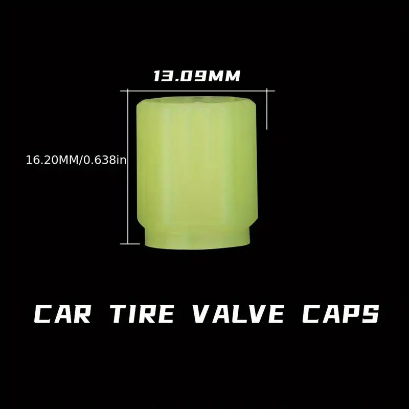 Fluorescent Car Tire Stem Caps 4pc