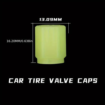 Fluorescent Car Tire Stem Caps 4pc