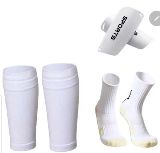 3-Piece Soccer Protection Set – Shin Guards, Compression Sleeves & Grip Socks