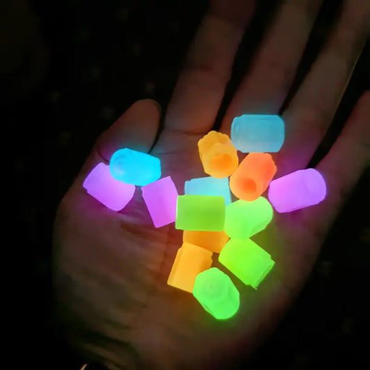 Fluorescent Car Tire Stem Caps 4pc