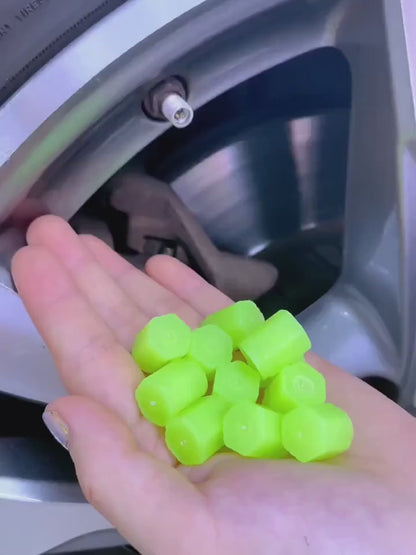Fluorescent Car Tire Stem Caps 4pc